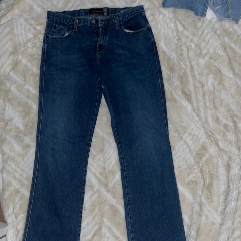 Calvin Klein low rise boot cut mom jeans